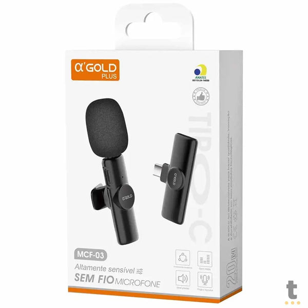 Microfone Sem Fio Wireless Lapela Tipo C - MCF-03