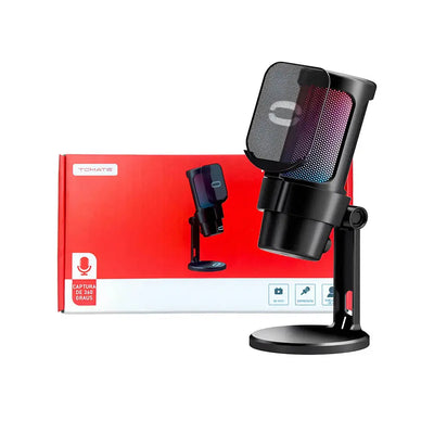 Microfone de Mesa Gamer Tomate USB C/ Captura de 360º - MT-1070R