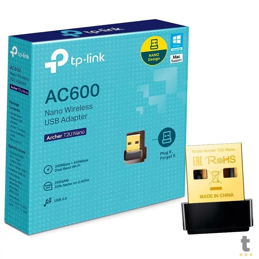 Mini Adaptador Wireless TP-Link USB AC600 Dual Band - Archer T2u Nano Truedata