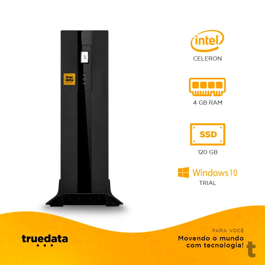 Mini Computador Desktop Truedata Intel Celeron 2.41ghz 4gb Ssd 120gb Truedata