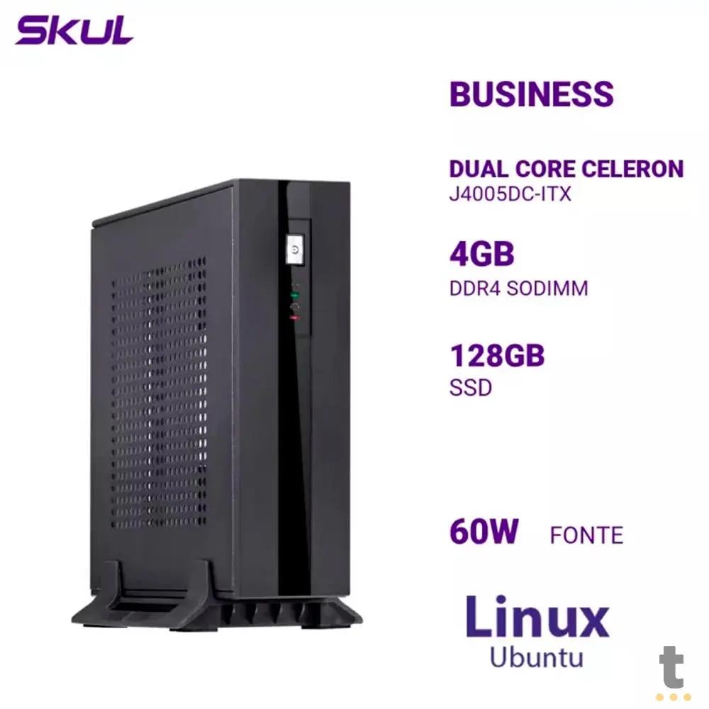 Mini Computador Truedata Skul B100 Celeron J4005 4Gb 120Gb SSD Entrada Serial Fonte 60W Truedata