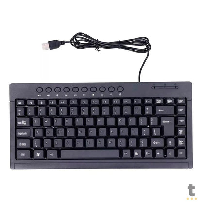 Mini Teclado Multimídia Com fio USB Slim Leon - K-20 Truedata