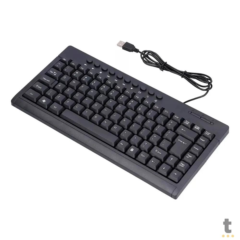 Mini Teclado Multimídia Com fio USB Slim Leon - K-20 Truedata