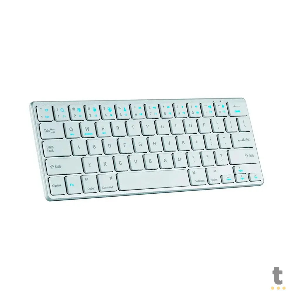 Mini Teclado Sem Fio Knup Bluetooth Multi-Device Branco - KP-TE109 Truedata