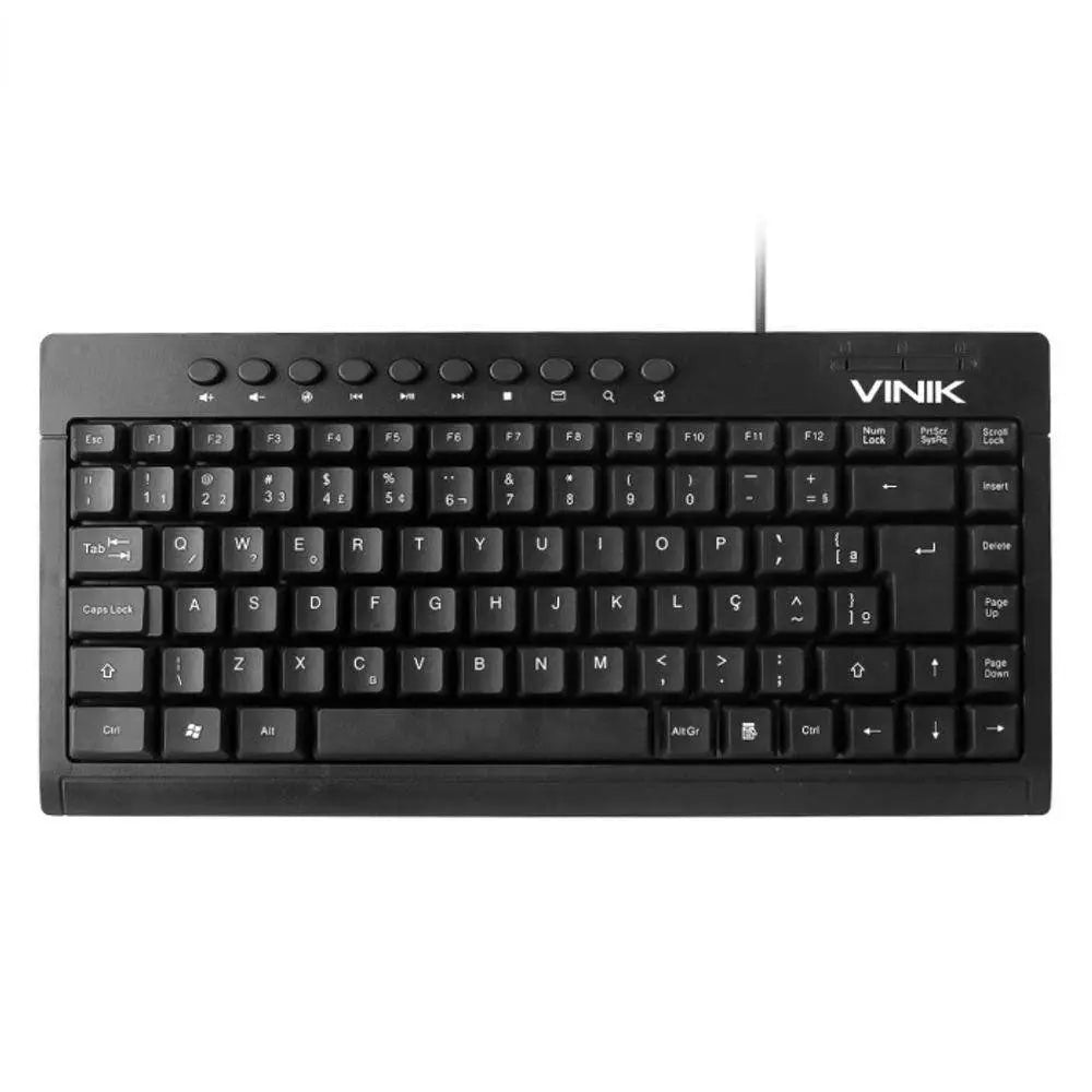 Mini Teclado USB Slim Dynamic Multimidia ABNT2 1.8m Preto Vinik - DT111 Truedata