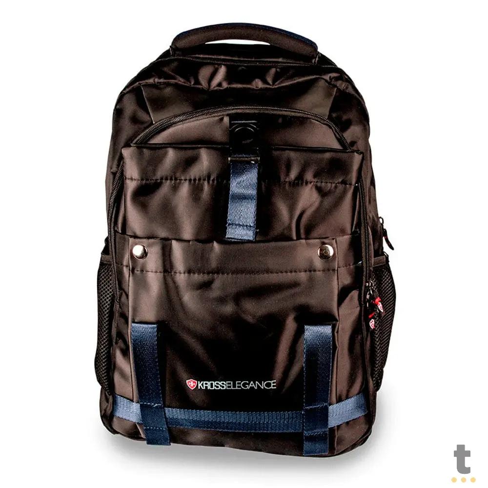 Mochila para Notebook 15.6" Kross Elegance Casual Preta e Azul - KE-BPM40 Truedata