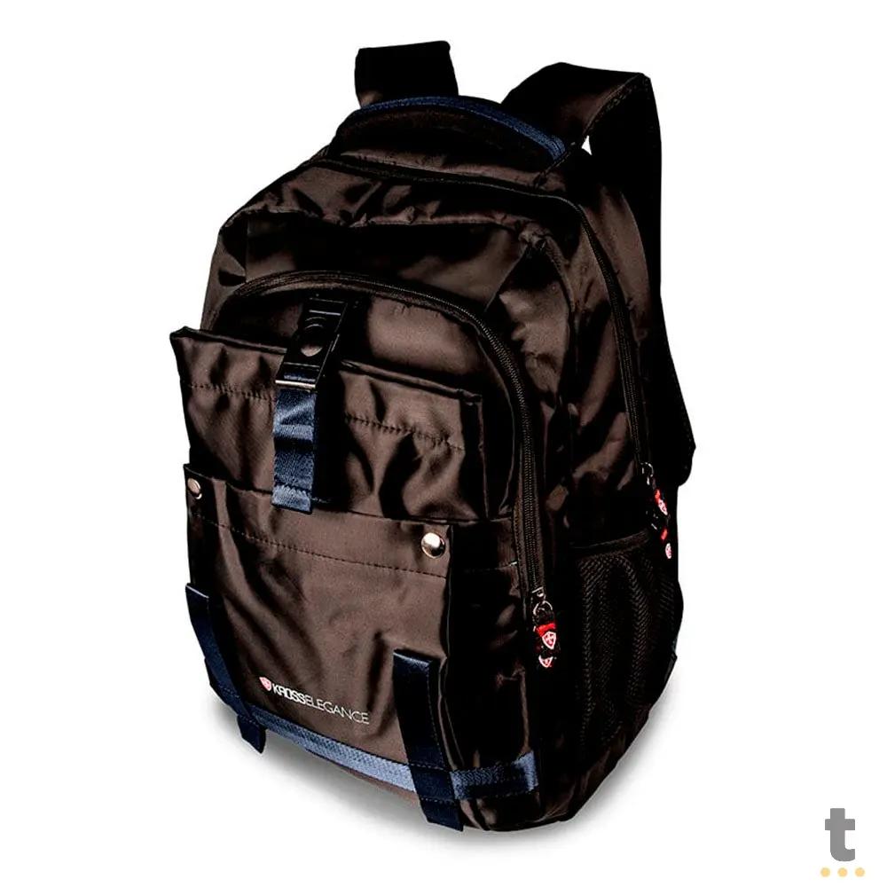 Mochila para Notebook 15.6" Kross Elegance Casual Preta e Azul - KE-BPM40 Truedata