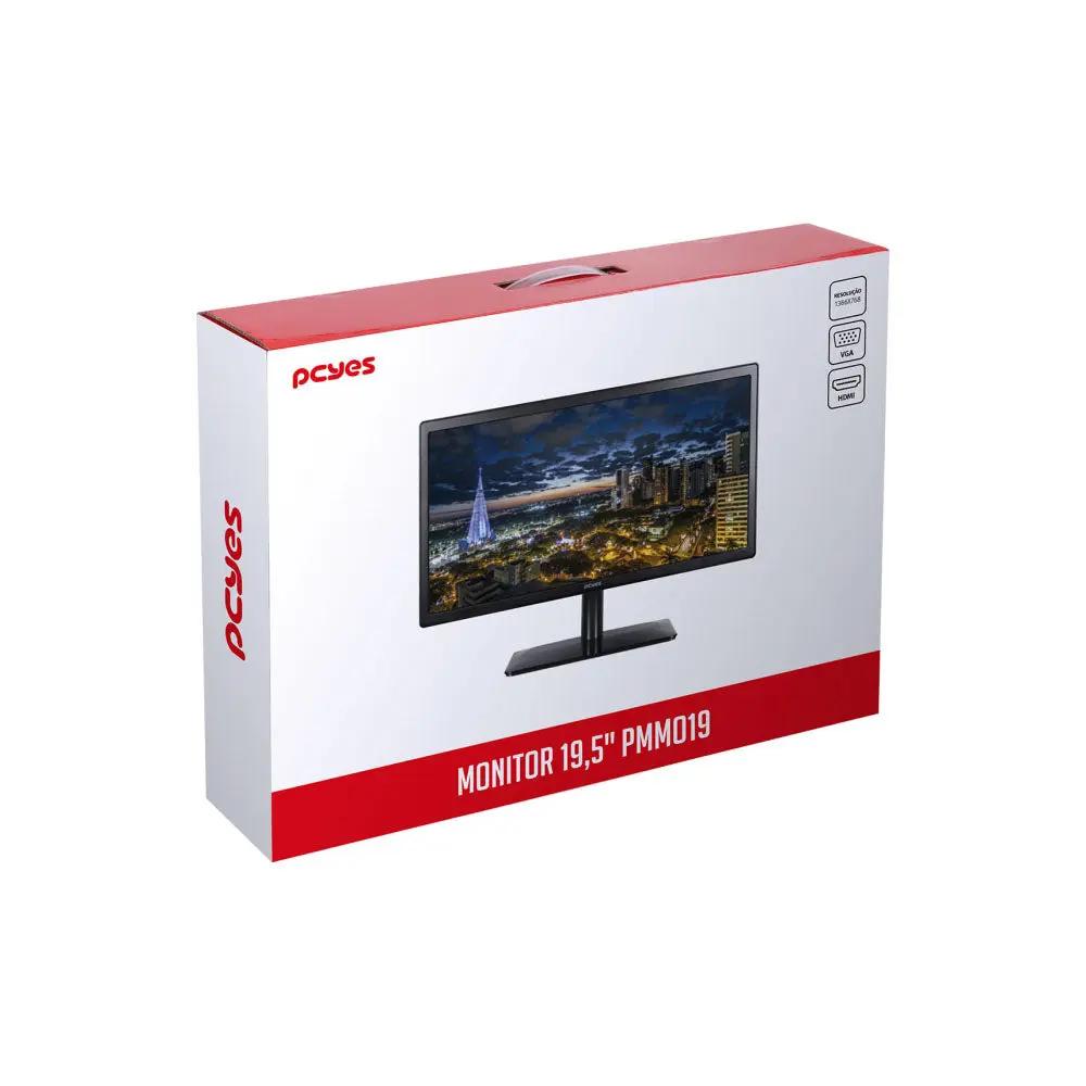 Monitor Led 19.5 Pols PCYES HDMI Vga 1366x768 1000:1 5ms C/ Cabo HDMI 2 mt - PMMO19 Truedata