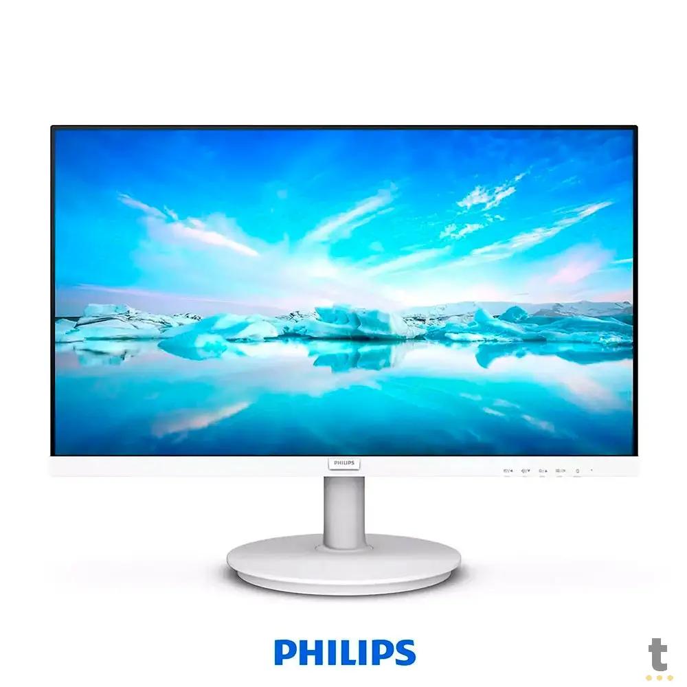 Monitor Led 21.5 Pols Philips 1920 x 1080 Full Hd Hdmi Vga C/ Saída de Áudio Branco - 221V8LW Truedata
