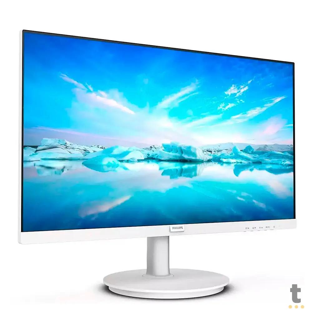Monitor Led 21.5 Pols Philips 1920 x 1080 Full Hd Hdmi Vga C/ Saída de Áudio Branco - 221V8LW Truedata