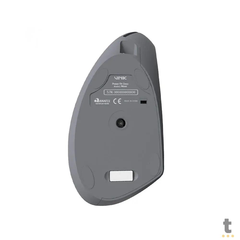 Mouse Ergonomico Sem Fio Recarregavel Vinik Power Fit Pm300 Vertical USB Cinza - CP265457 Truedata
