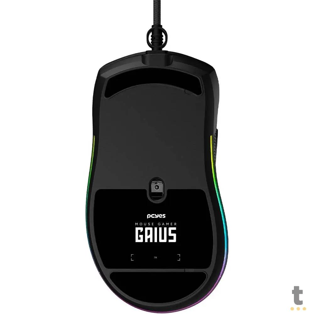 Mouse Gamer PCYes Gaius 6 Botoes 12400dpi RGB Preto - PMGGBV Truedata