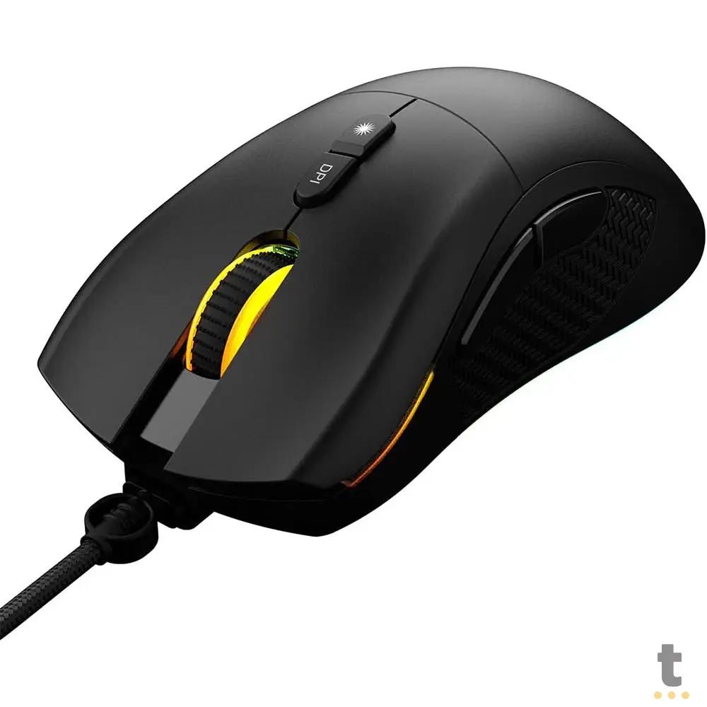 Mouse Gamer PCYes Gaius 6 Botoes 12400dpi RGB Preto - PMGGBV Truedata