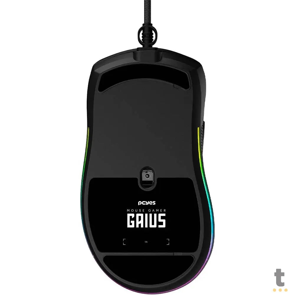 Mouse Gamer PCYes Gaius 6 Botoes 12400dpi RGB Preto - PMGGBV Truedata