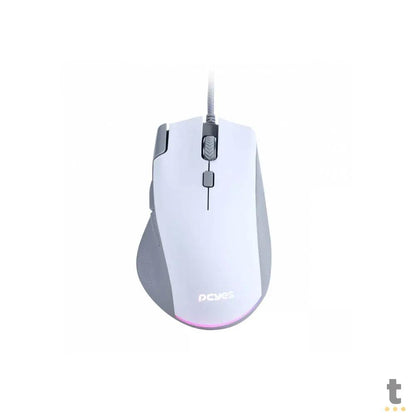 Mouse Gamer PCYes Zyron 7 Botoes 12800dpi RGB Branco - PMGZRGBW Truedata