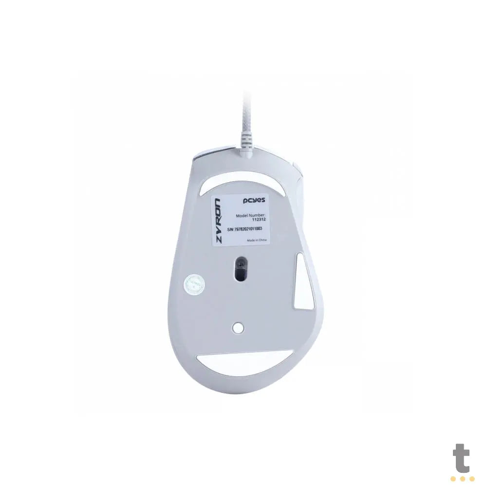 Mouse Gamer PCYes Zyron 7 Botoes 12800dpi RGB Branco - PMGZRGBW Truedata