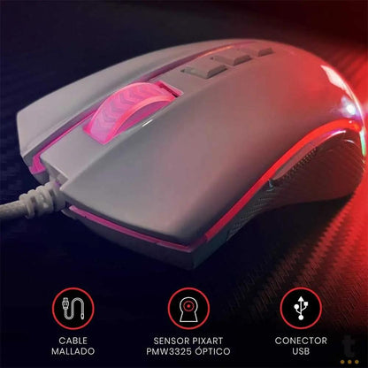 Mouse Gamer Redragon Cobra Lunar Branco RGB - M711W Truedata