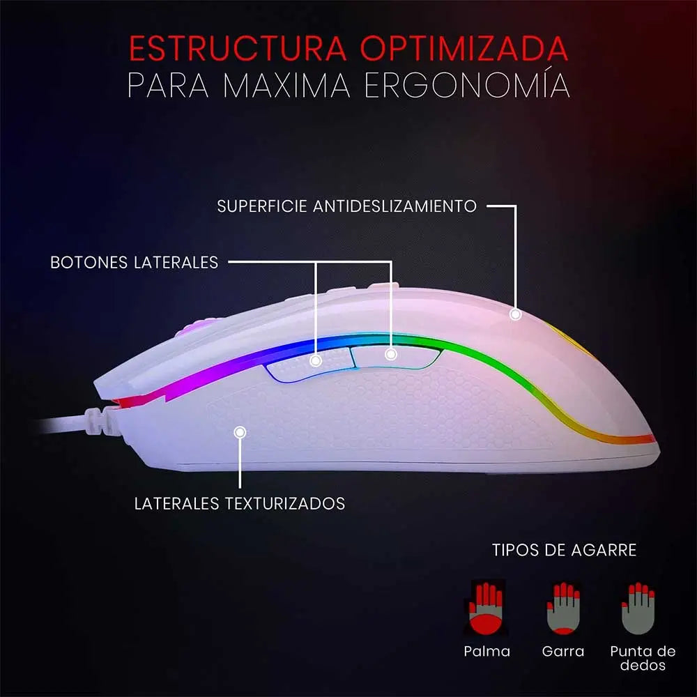 Mouse Gamer Redragon Cobra Lunar Branco RGB - M711W Truedata