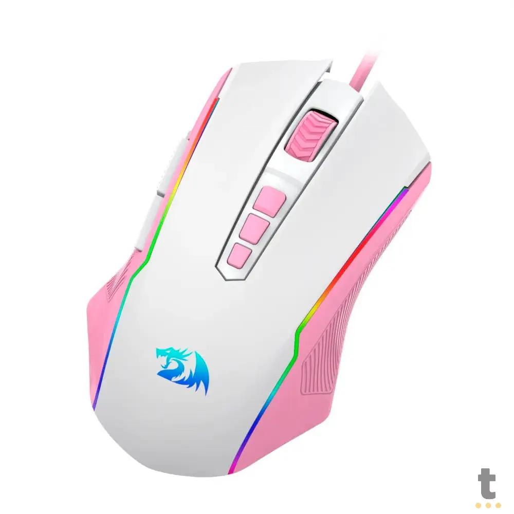 Mouse Gamer Redragon Ranger 9 Botões 12400dpi Branco/ Rosa RGB - M910WP-RGB Truedata
