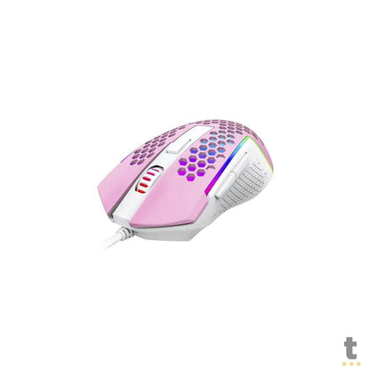 Mouse Gamer Redragon Reaping Elite 32000dpi 6 Botões RGB Rosa e Branco - M987PW-P Truedata