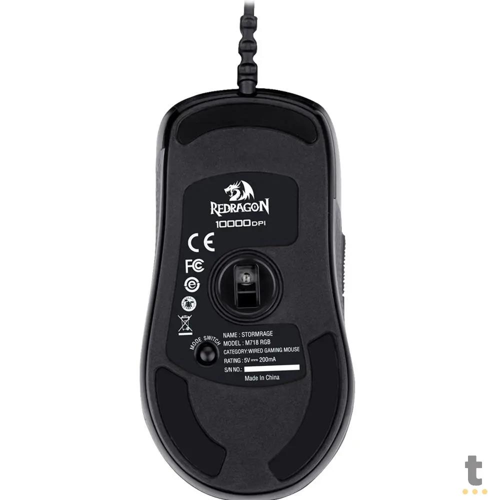 Mouse Gamer Redragon Stormrage 7 Botões 10000dpi Preto RGB - M718-RGB Truedata