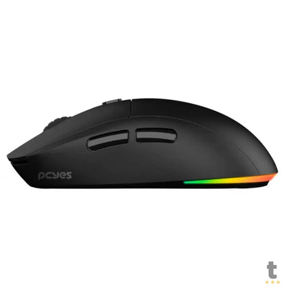 Mouse Gamer Sem Fio PCYes Basaran Black Vulcan 6 Botões 10000dpi RGB Preto - PMGBRSTBV Truedata