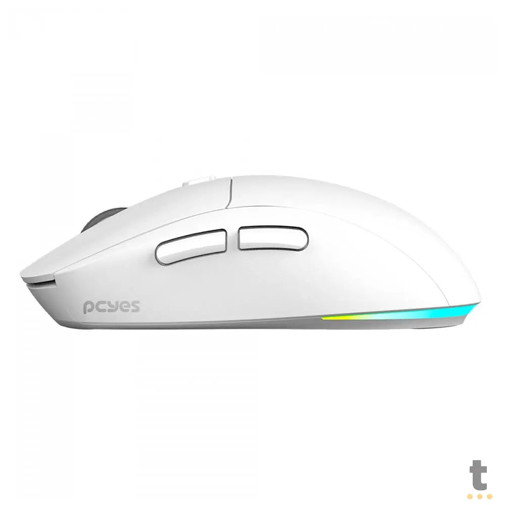 Mouse Gamer Sem Fio PCYes Basaran White Ghost 6 Botões 10000dpi RGB Branco - PMGBRSTWG Truedata
