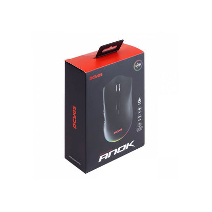 Mouse Gamer Sem Fio Recarregavel PCYes Anok 7 Botoes 16000dpi RGB Preto - PMGAKRGB Truedata