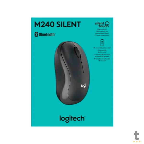Mouse Sem Fio Logitech M240 Bluetooth Silent Grafite - 910-007113