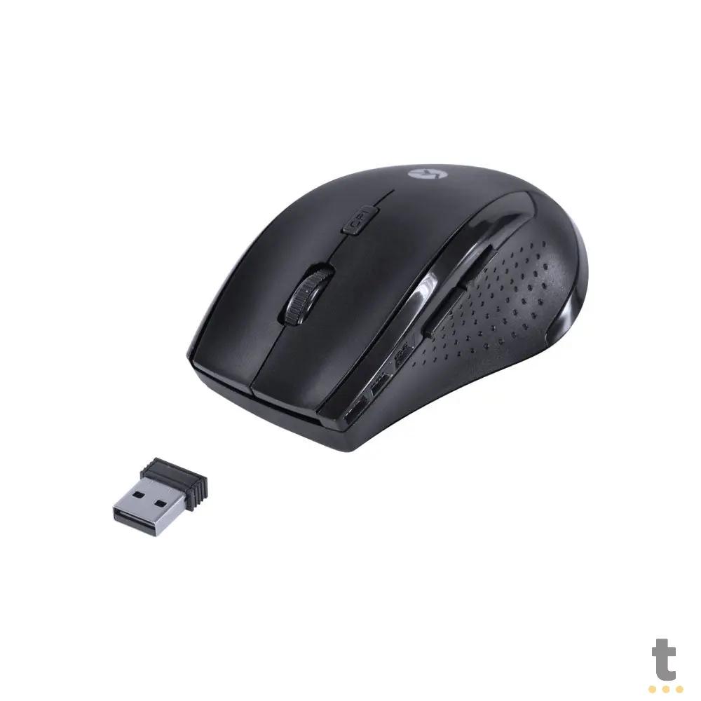 Mouse Sem Fio Wireless Ergo Vinik Preto 2.4Ghz 1200dpi Usb - DM110 Truedata