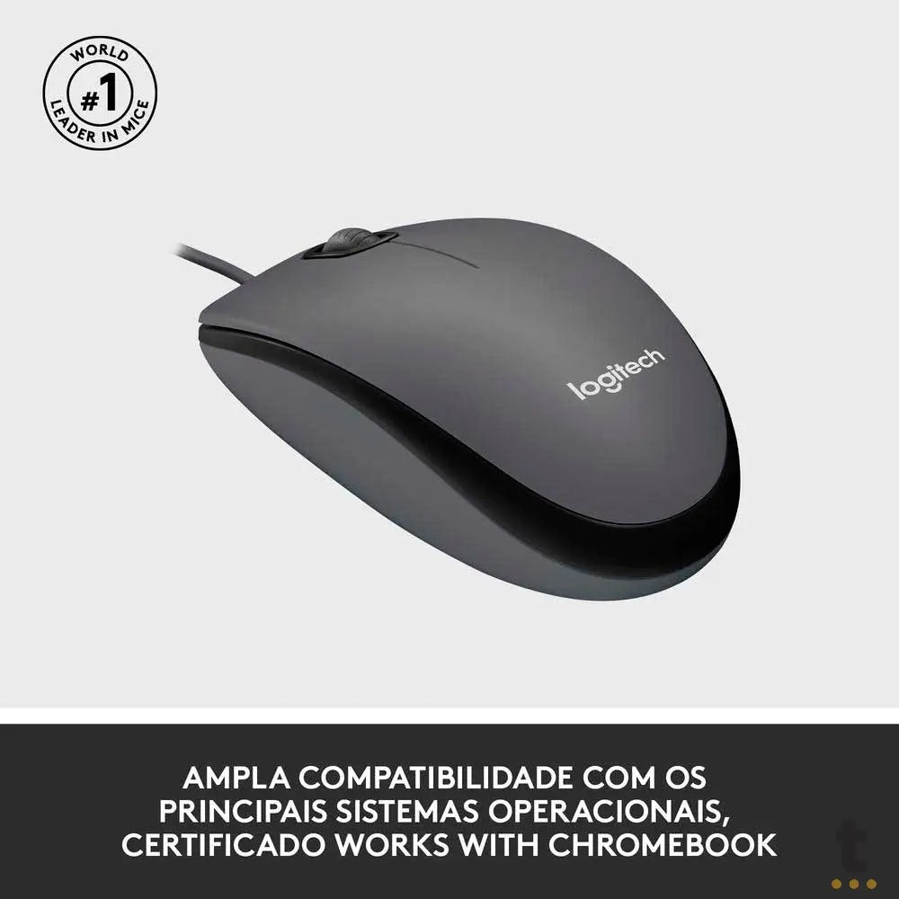 Mouse Usb Logitech M100 Cinza 910-001601 Truedata