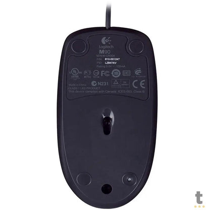Mouse Usb Logitech M90 Preto Piano 910-004053 Truedata