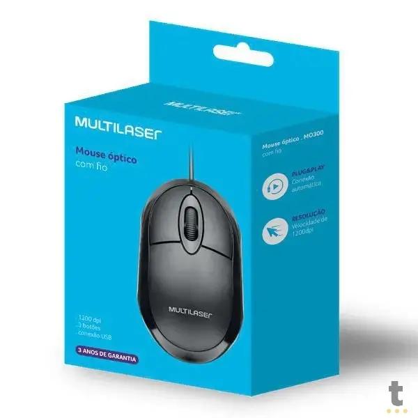 Mouse Usb Multilaser Classic Full Black - Mo300 Truedata