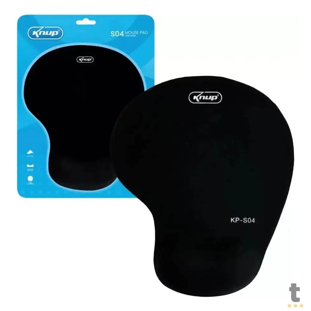 Mousepad Com Apoio de Pulso Ergonômico em Gel Preto Knup - KP-S04 Truedata