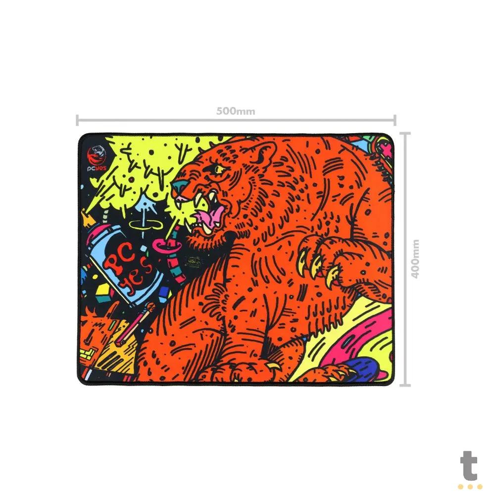 Mousepad Gamer PCYes Tiger Medium 500X400MM - PMT50X40 Truedata