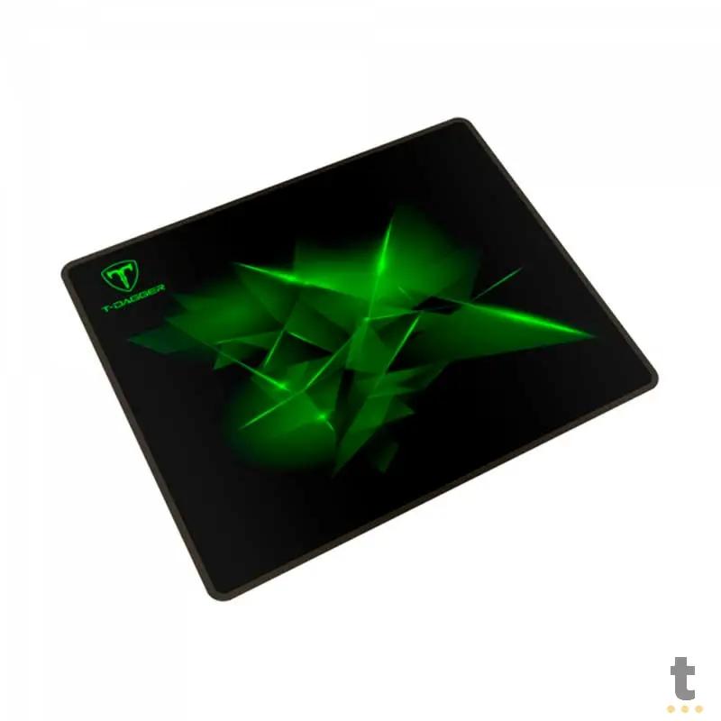 Mousepad Gamer T-Dagger Geometry M Preto/Verde 360x300mm - T-TMP201 Truedata