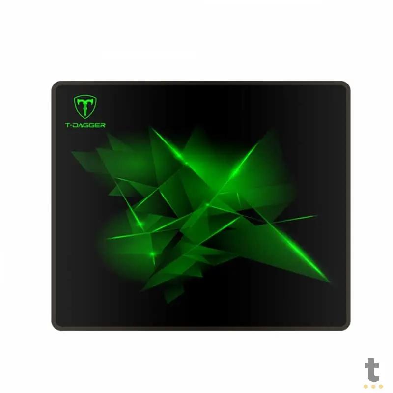 Mousepad Gamer T-Dagger Geometry M Preto/Verde 360x300mm - T-TMP201 Truedata