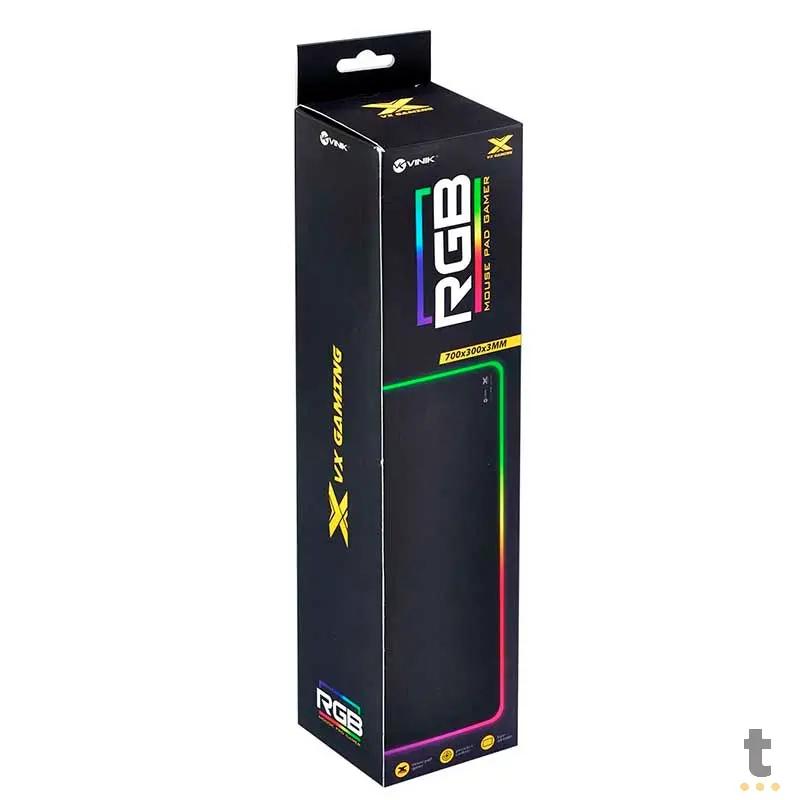 Mousepad Gamer Vinik VX Gaming RGB 700x300x3mm GG (Teclado e Mouse) - 34779 Truedata