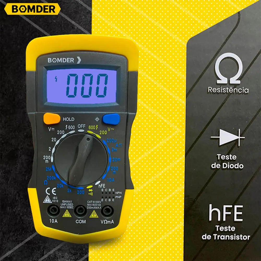 Multimetro Digital Bomder - BOM-6009 Truedata