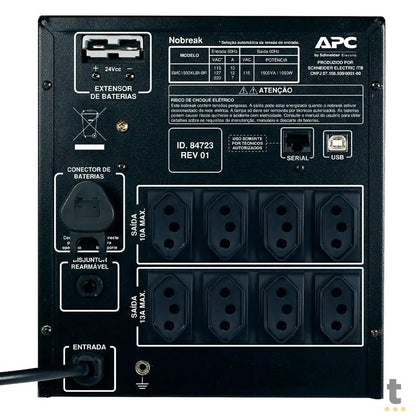 Nobreak 1500va Apc Senoidal Smart Ups E Bivolt S 110v - Cod SMC1500XLBI-BR Truedata