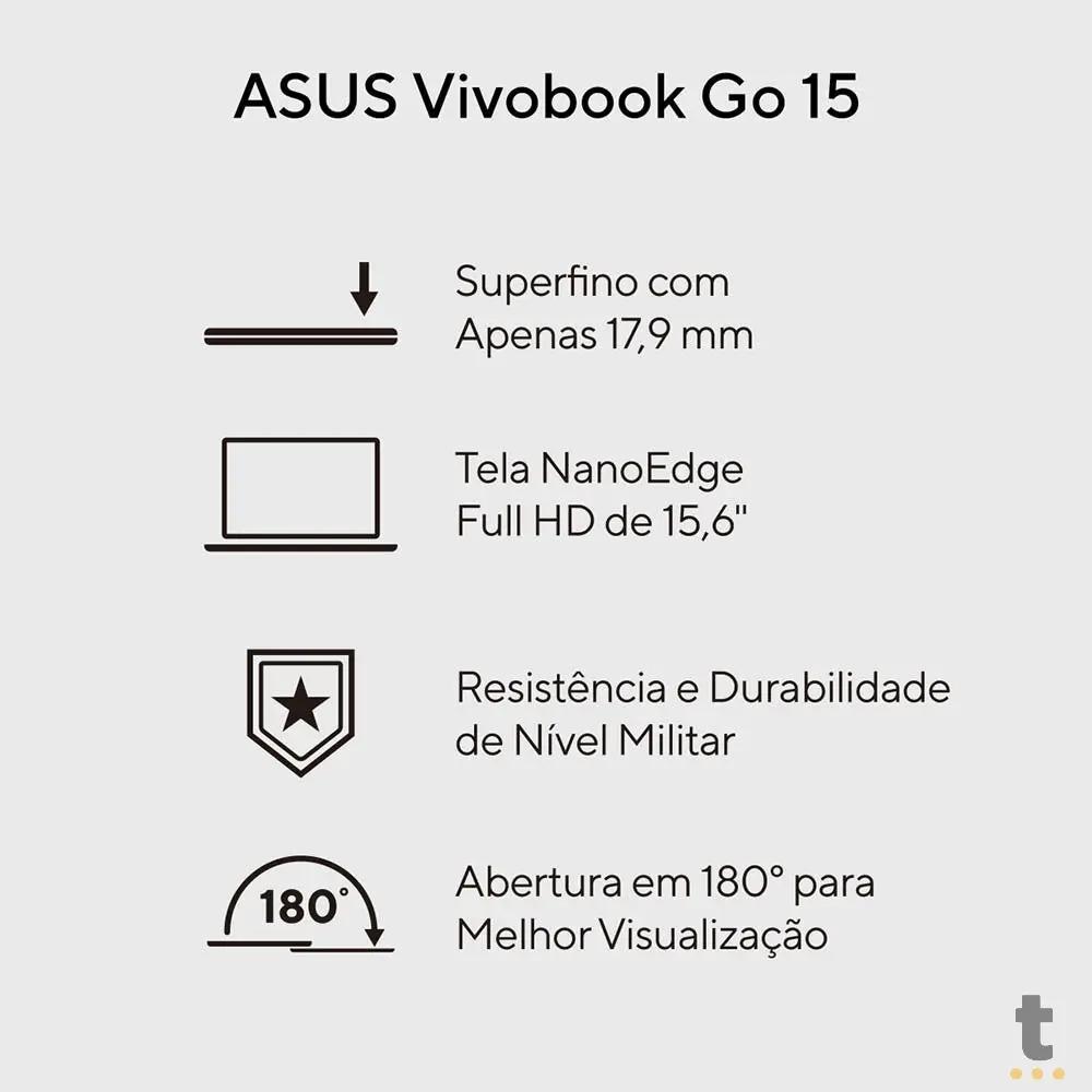 Notebook Asus Vivobook Intel Core I3-N305 4gb 128gb Ssd 15.6 Pols Prata Win11 Home - E1504GA-NJ440W Truedata