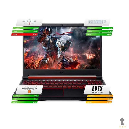 Notebook Gamer Acer Aspire Nitro 5 AMD Ryzen 7 8gb 1TB Hd + 128Gb Ssd GTX 1650 15.6 Pols Preto / Vermelho - AN515-43-R4C Truedata