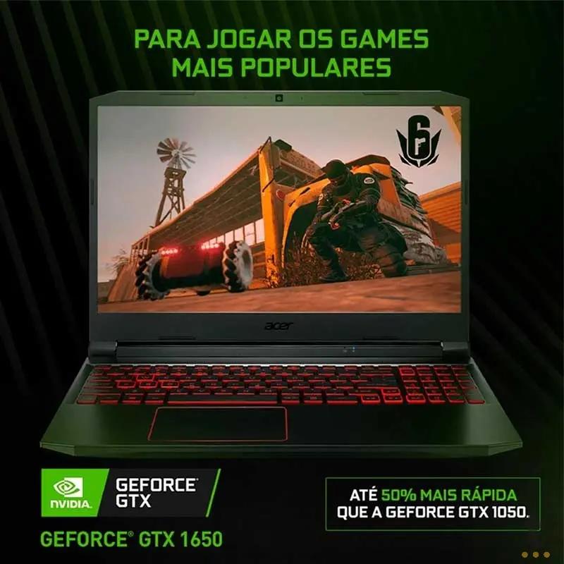 Notebook Gamer Acer Aspire Nitro 5 AMD Ryzen 7 8gb 1TB Hd + 128Gb Ssd GTX 1650 15.6 Pols Preto / Vermelho - AN515-43-R4C Truedata