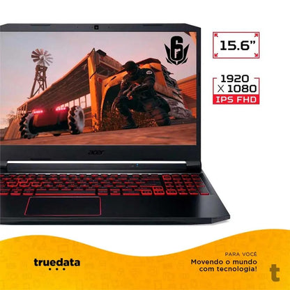 Notebook Gamer Acer Nitro 5 Intel I5-10300H 8gb 256gb Ssd 1Tb Hd Pl Video Gtx 1650 15.6 Pols Black / Red - AN515-55-54L9 Truedata