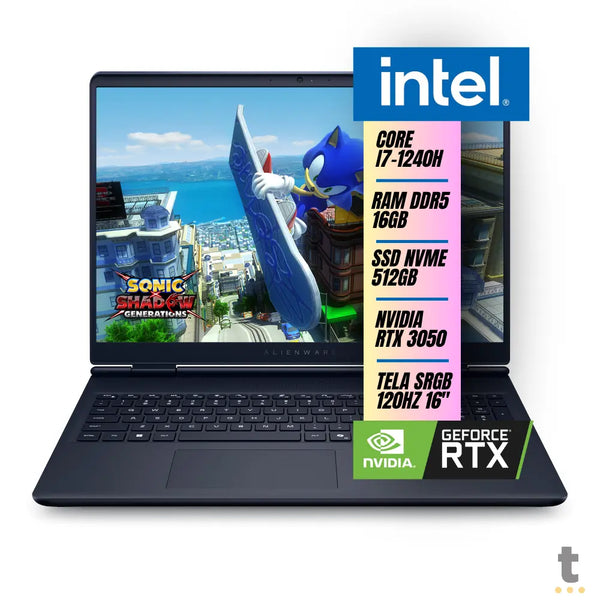 Notebook Gamer Dell Alienware 16 I7-240H 16gb 512Gb Ssd Gforce RTX 3050 6gb Win11 Pro 16 Pols