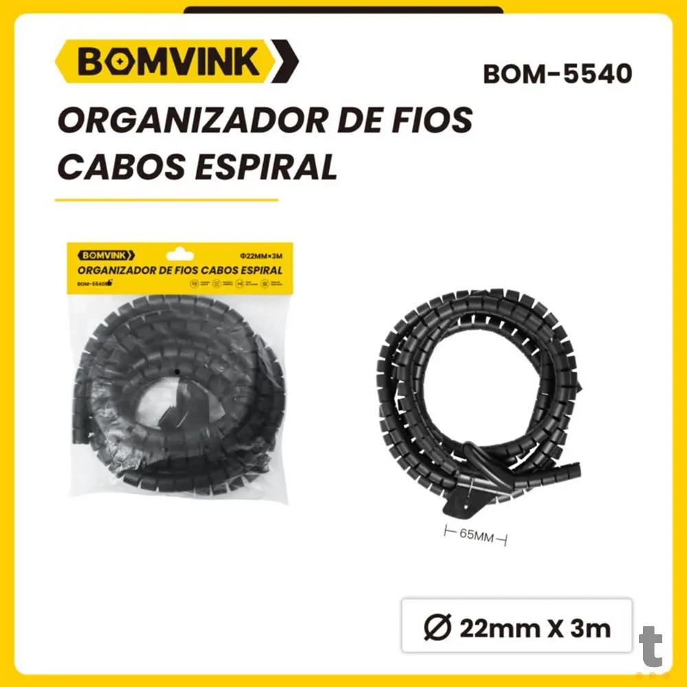 Organizador De Cabos / Fita Espiral BomVink 22mm 3mt - BOM-5540 Truedata