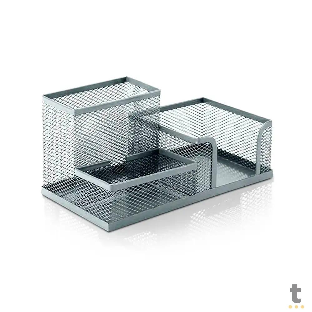 Organizador de Mesa Aramado Prata Keep - EI090 Truedata