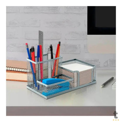 Organizador de Mesa Aramado Prata Keep - EI090 Truedata