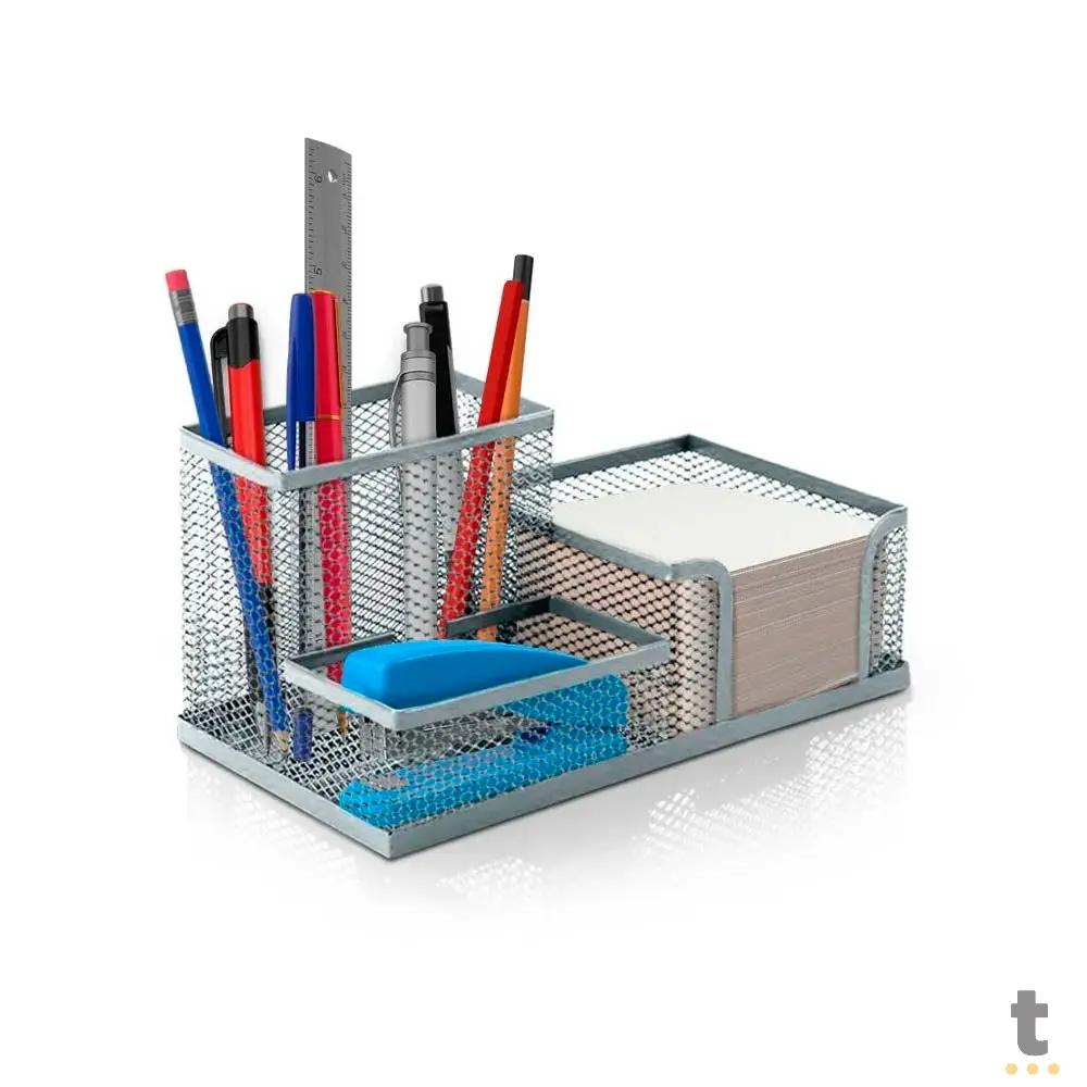Organizador de Mesa Aramado Prata Keep - EI090 Truedata