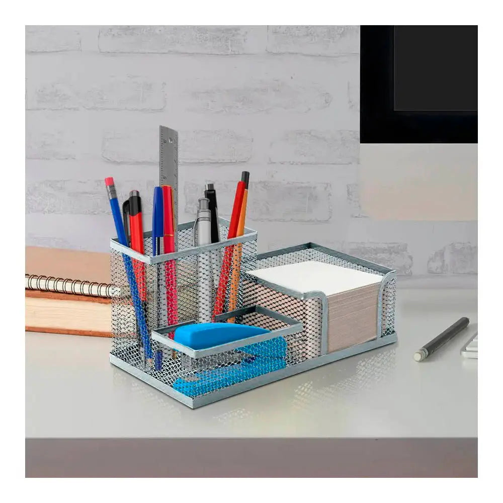 Organizador de Mesa Aramado Prata Keep - EI090 Truedata